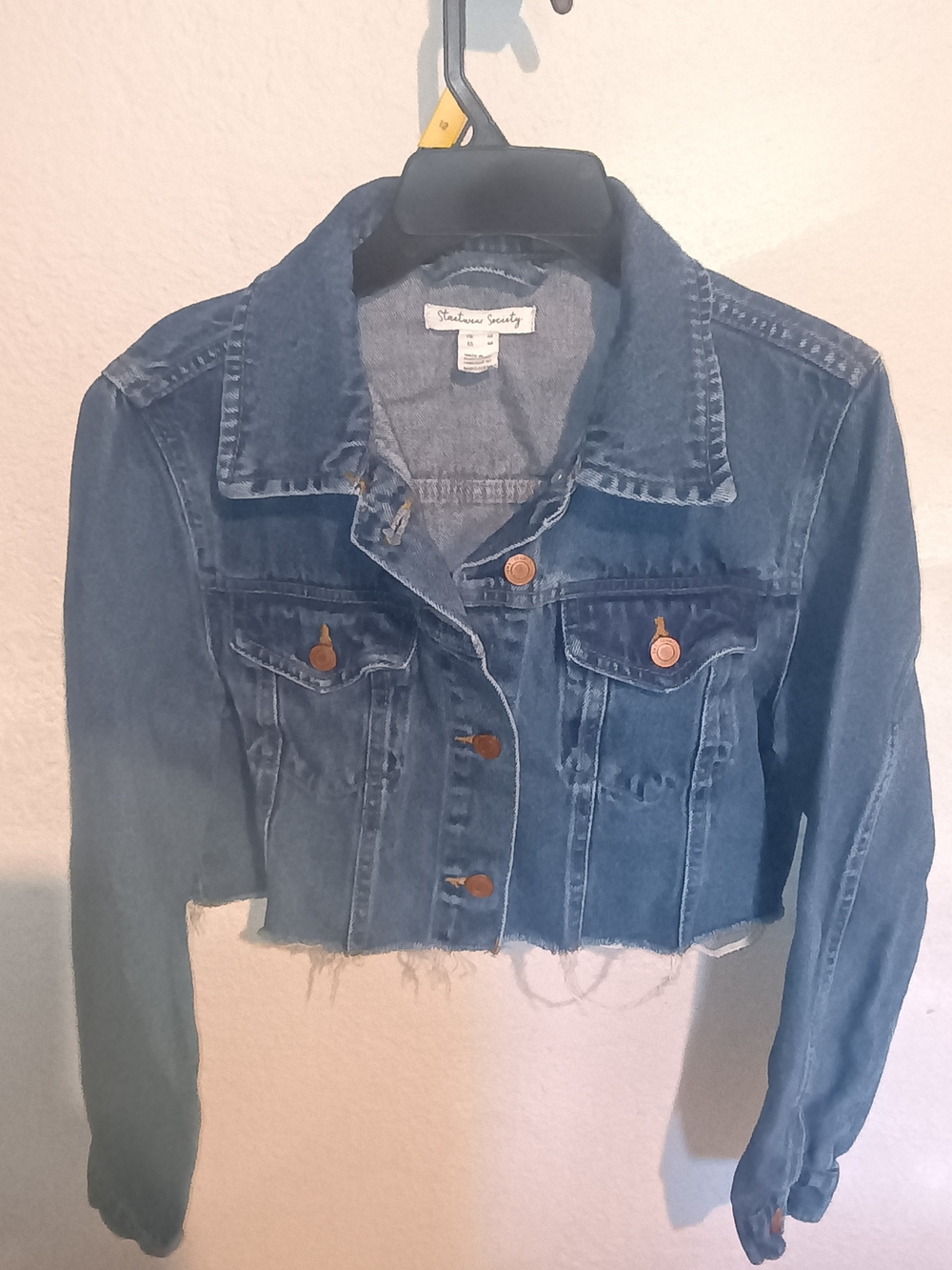 Streetwear Society Blue Denim Cropped Jean Jacket